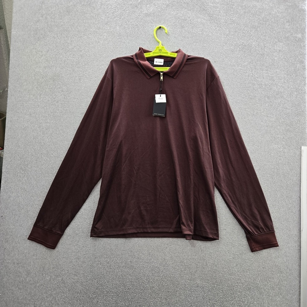 Porter & Ash Men Sweatshirt XXL Maroon Quarter Zip Zipper Long‎ Sleeve NWT